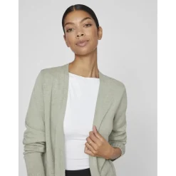 VILA dame cardigan VIRIL - Oil Green MELANGE
