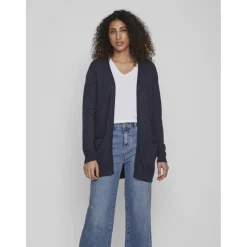 VILA dame cardigan VIRIL - Total eclipse melange
