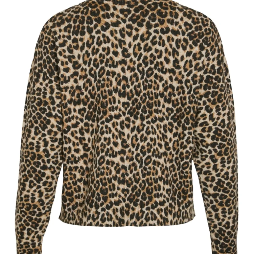 VILA dame cardigan VIRIL - Birch LEOPARD