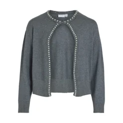 VILA dame cardigan VIZAFINA - Medium grey melange