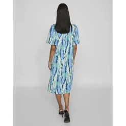 VILA dame kjole VIJONA - Cloud Dancer BLURRY GRAPHIC