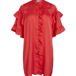 VILA dame kjole VIKAVAS - Poppy Red