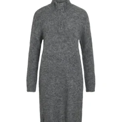 VILA dame kjole VINYNNI - Dark grey melange
