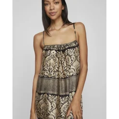 VILA dame kjole VIRAMONE - Feather Gray Graphic
