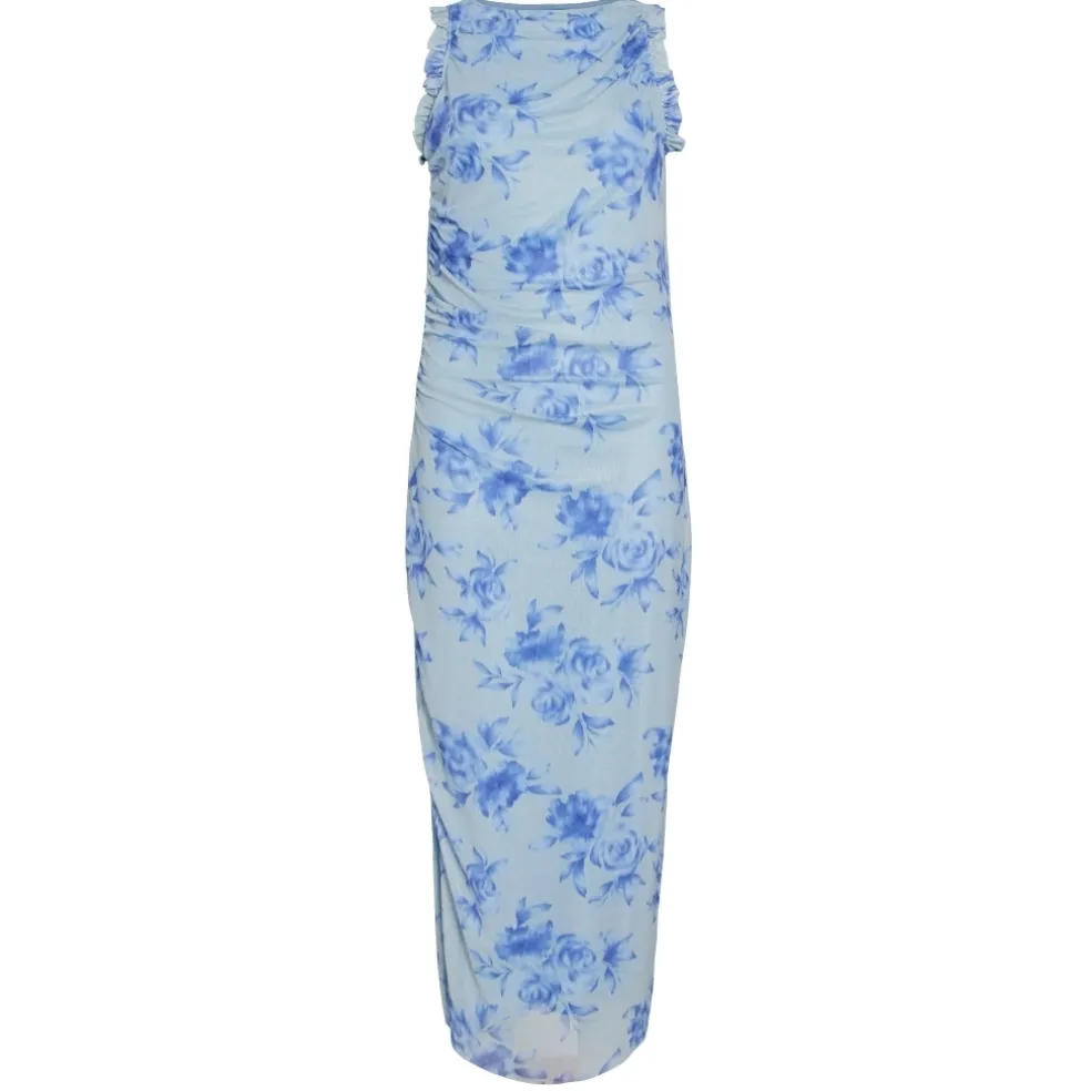 VILA dame kjole VIRIKKE - Kentucky Blue BLUE ROSE