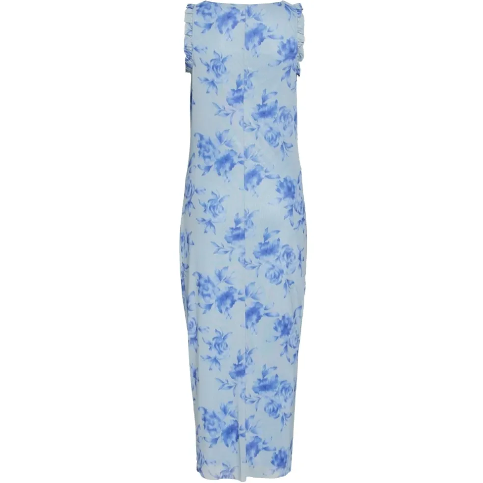 VILA dame kjole VIRIKKE - Kentucky Blue BLUE ROSE