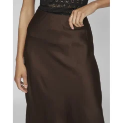 VILA dame nederdel VIELLETTE - Coffee Bean