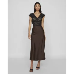 VILA dame nederdel VIELLETTE - Coffee Bean