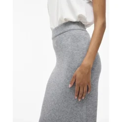 Vila dame nederdel VIRIL - Medium grey melange