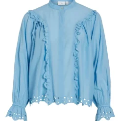 VILA dame skjorte VIANGLASSI - Blissful Blue