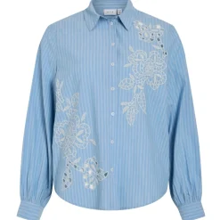 VILA dame skjorte VICASPIANA - Blissful Blue