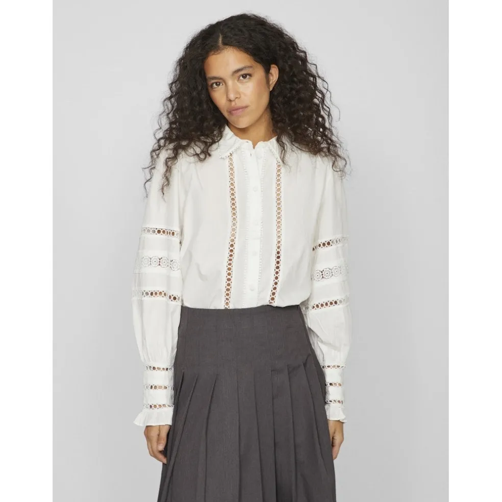 VILA dame skjorte VICORLINA - Cloud Dancer