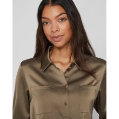 Vila dame skjorte VIJETRA - Dusty Olive