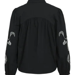 VILA dame skjorte VIVESTA - Black Beauty Detail Snow white