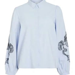 VILA dame skjorte VIVESTA - Kentucky Blue Detail Black beauty