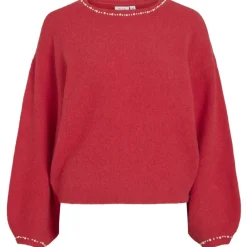 Vila dame strik trøje VISTELLA - Hibiscus