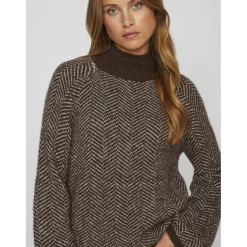 Vila dame strik VILORY - Coffee Bean