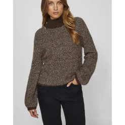 Vila dame strik VILORY - Coffee Bean