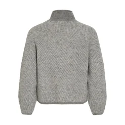 Vila dame strik VILORY - Medium grey melange