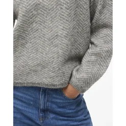 Vila dame strik VILORY - Medium grey melange