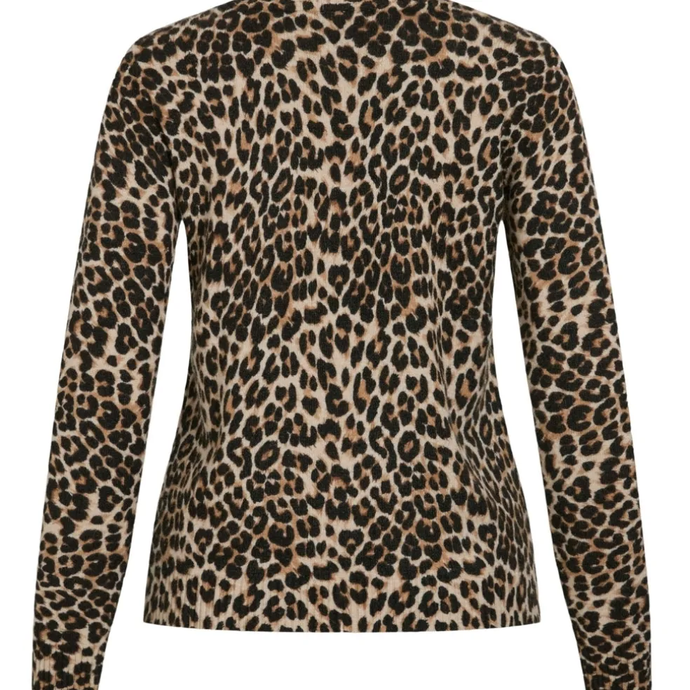 VILA dame strik VIRIL - Birch LEOPARD