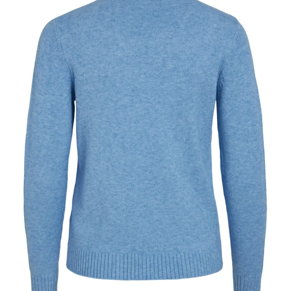 VILA dame strik VIRIL - Blissful Blue LIGHT MELANGE