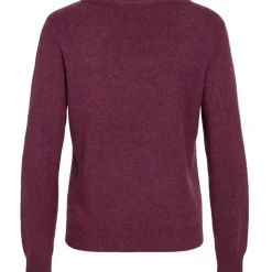 VILA dame strik VIRIL - Fig Dark Melange