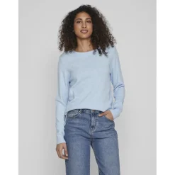 VILA dame strik VIRIL - Kentucky Blue MELANGE
