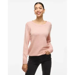 VILA dame strik VIRIL - Misty Rose Melange