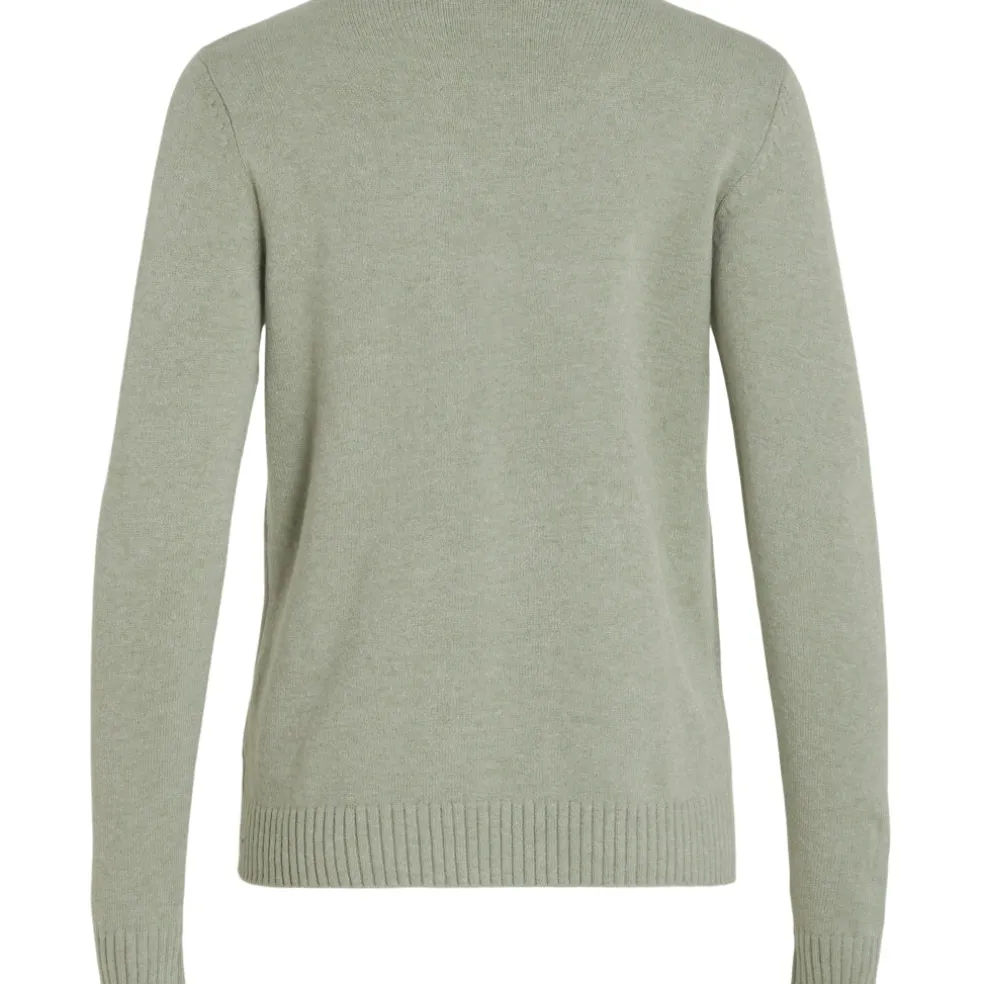 VILA dame strik VIRIL - Oil Green MELANGE