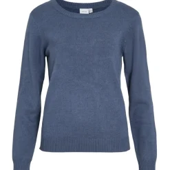 VILA dame strik VIRIL - Vintage Indigo Dark Melange