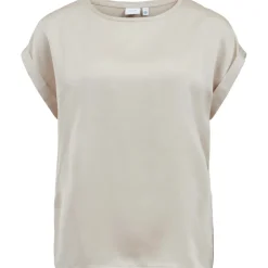 VILA dame top VIELLETTE - Cement