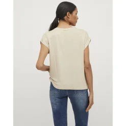 VILA dame top VIELLETTE - Cement