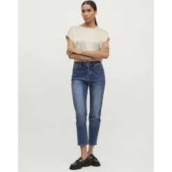 VILA dame top VIELLETTE - Cement