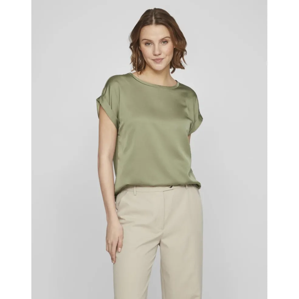 VILA dame top VIELLETTE - Oil Green