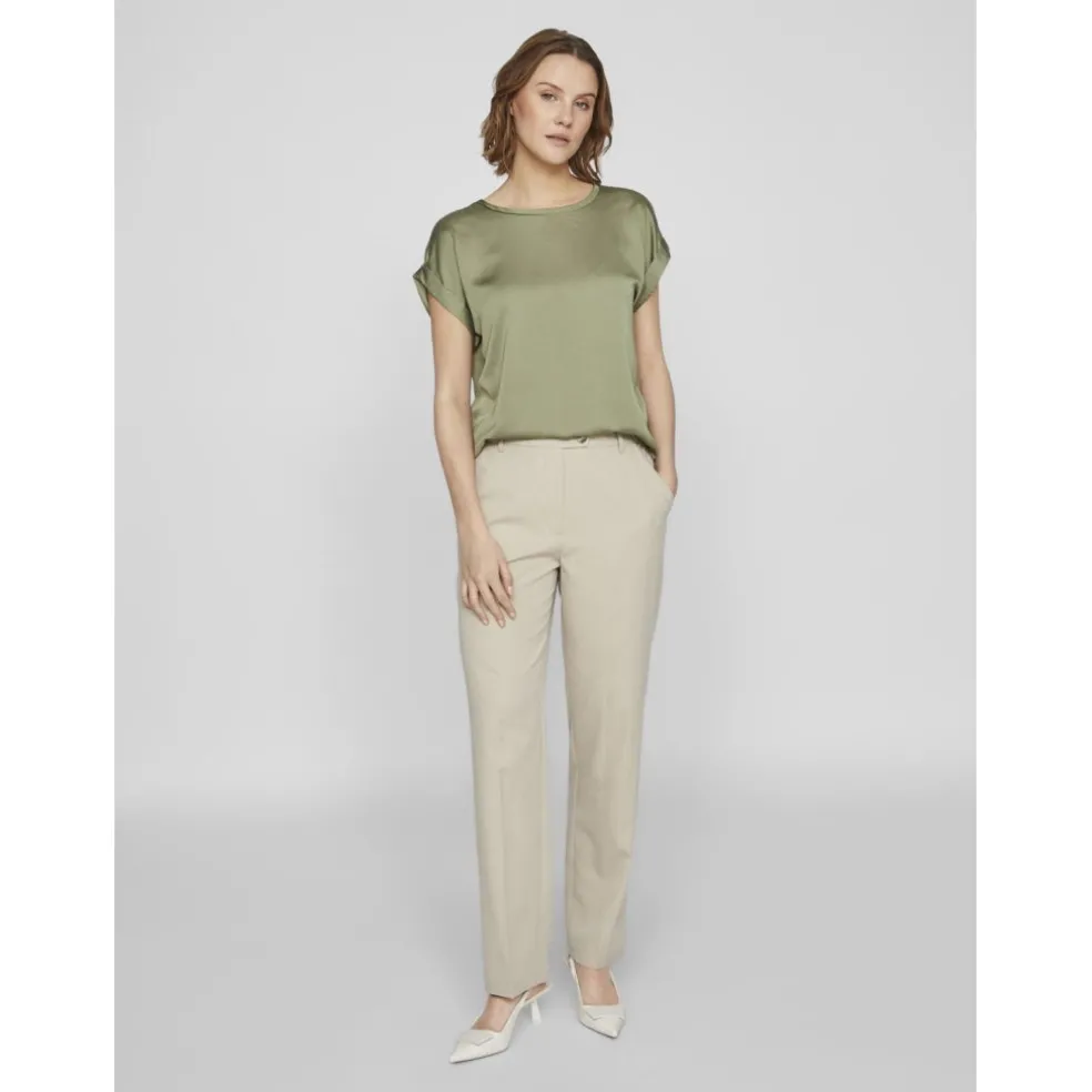 VILA dame top VIELLETTE - Oil Green