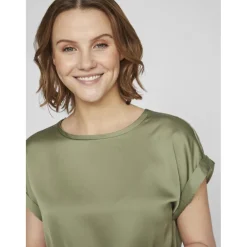 VILA dame top VIELLETTE - Oil Green
