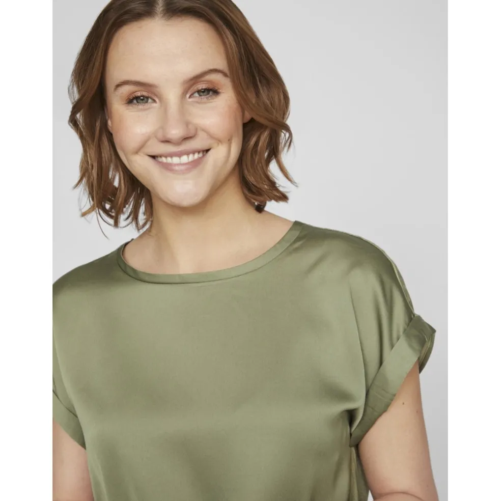 VILA dame top VIELLETTE - Oil Green