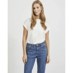 VILA dame top VIELLETTE - Snow white