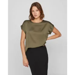 VILA dame top VIELLETTE - Dusty Olive