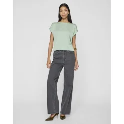 VILA dame top VIELLETTE - Silt Green
