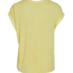 VILA dame top VIELLETTE - pale banana