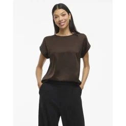 VILA dame top VIELLETTE - Coffee Bean