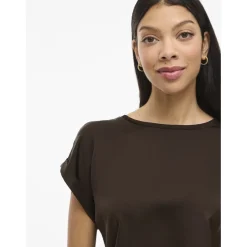 VILA dame top VIELLETTE - Coffee Bean