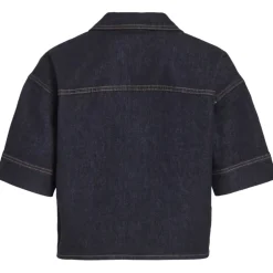 VILA DAME TOP VILEVA - Dark Blue Denim