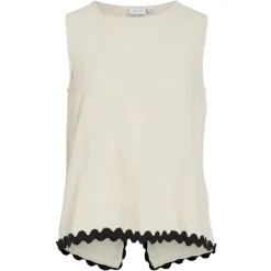 VILA DAME TOP VIMANDA - Birch Black Beauty