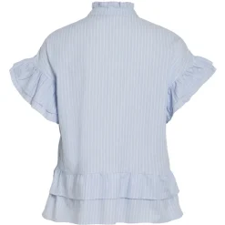 VILA dame top VISOMMER - Kentucky Blue Snow white