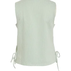 VILA dame top VISTRIPLO - Silt Green Stripes BIRCH